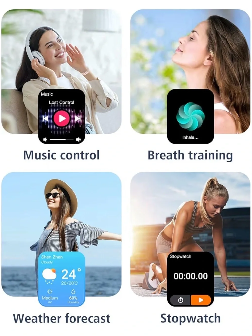 Smart Watch Bluetooth Call for iPhone Android Pink 1.8
